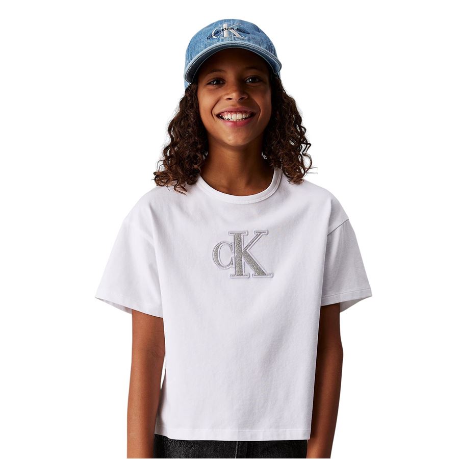 T-shirt manica corta con logo taglio squadrato da bambina Calvin Klein | CKIG0IG02863YAF
